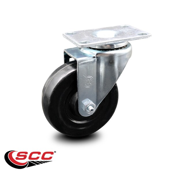 4 Inch Hard Rubber Wheel Swivel Top Plate Caster